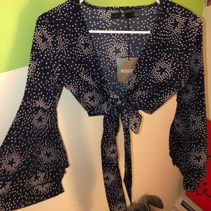 Star Patterned wrap top